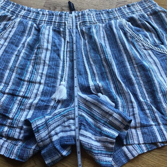 BRIGGS Linen Blend Striped Shorts Blue White Size XXL - Picture 11 of 12